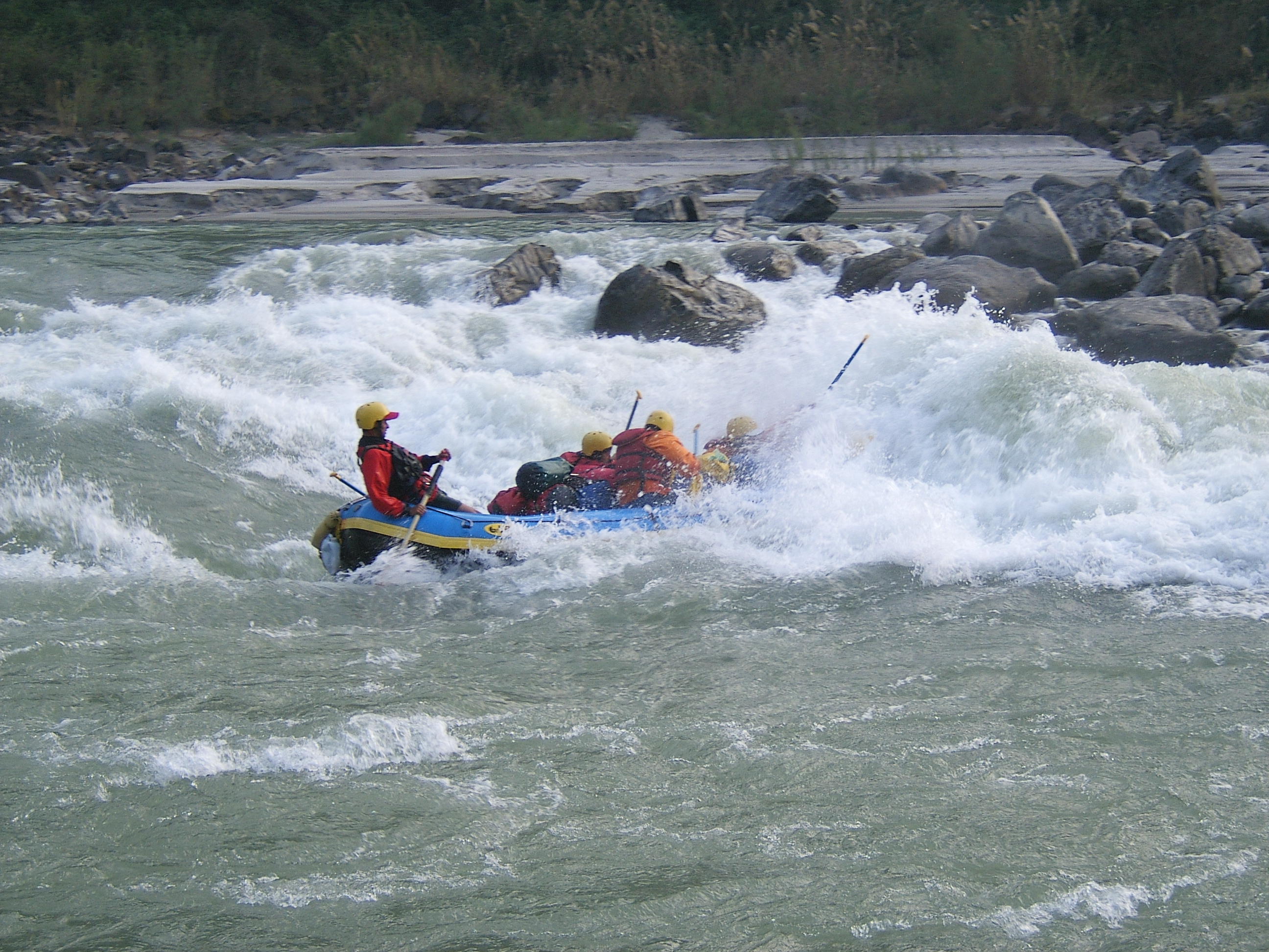 Rafting crew on the river